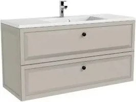 Dulap baza cu lavoar Oristo Montebianco 2 sertare bej mat 120 cm
