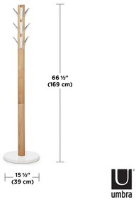 Cuier din lemn de arbore de cauciuc alb-natural Flapper – Umbra