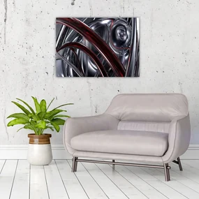 Tablou cu abstracție în gri (70x50 cm), în 40 de alte dimensiuni noi