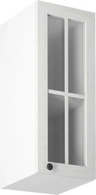 Dulap superior cu sticlă G30S, model dreapta, alb/pin Andersen, PROVEN