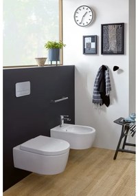 Pachet vas WC rimless suspendat Soul + bideu suspendat Avento, Villeroy&amp;Boch, DirectFlush, cu capac WC inchidere lenta