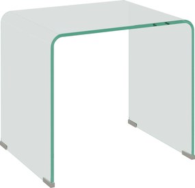 HOMCOM Măsuță de Cafea Modernă cu Picioare Antiderapante, Măsuță din Sticlă Securizată, 50x40x45 cm, Transparentă, Design Elegant | Aosom Romania