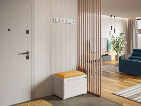 Mobilier pentru hol 60 + panou de perete tapițat Pag 60x30 Karline (Alb + portocaliu). 1070210
