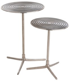 Set 2 masute, Aluminiu, Argintiu, 35x35x47 cm