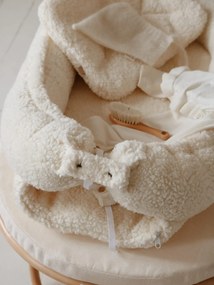 Suport de dormit Babynest Premium din tesatura bucle Crem, Teddy by BabyLy, 80x50 cm