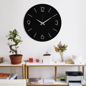Ceas de perete Trevwela, Black , 48 x 48 cm