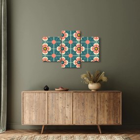 Tablou - Model retro cu flori (90x60 cm)