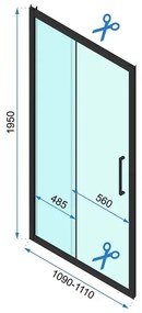 Paravan de dus tip Walk-in Rea Rapid Slide 110x195 cm profil auriu periat