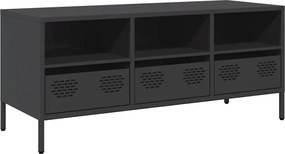 vidaXL Dulap TV, negru, 101,5x39x43,5 cm, oțel laminat la rece