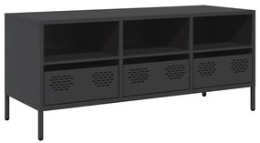 851322 vidaXL Dulap TV, negru, 101,5x39x43,5 cm, oțel laminat la rece