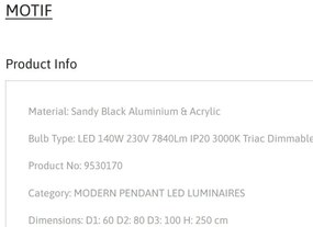 Lustra LED dimabila design circular MOTIF 3 ring negru