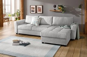Colțar extensibil cu ladă de depozitare Leon Grey 260x182 cm