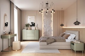Masa toaletă Elivo 110 cm cu sertare pe cadru - eucalipt / stejar baltic dune