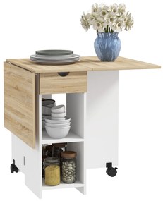 HOMCOM Masa de dining pliabilă masă de bucătărie extensibilă pentru 2 până la 4 persoane 2 aripi 120 x 72 x 75 cm stejar | Aosom Romania