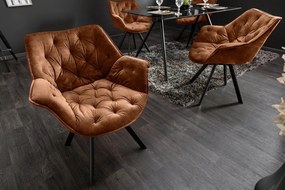 Set de 2 scaune pivotante The Dutch Comfort, catifea maro ruginiu