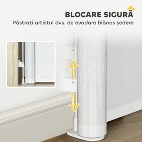 Poartă Retractabilă PawHut 140cm Albă | Aosom Romania