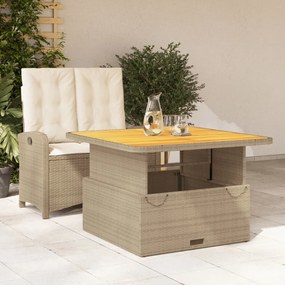 3277355 vidaXL Set mobilier de grădină, 2 piese, cu perne, bej, poliratan