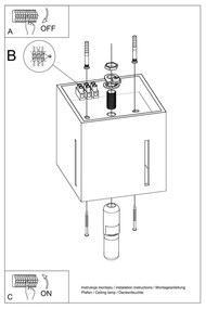 Plafonieră albă cu abajur din metal 10x10 cm Pax – Sollux