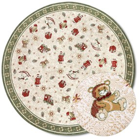 Covor verde rotund din amestec de bumbac ø 160 cm cu model de Crăciun Toy's Delight Green Christmas – Villeroy&amp;Boch