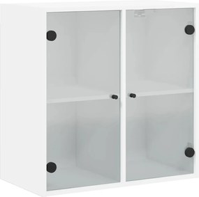 vidaXL Dulap de perete cu uși din sticlă, alb, 68x37x68,5 cm