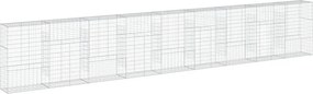 vidaXL Coș gabion cu capac, 900x50x150 cm, fier galvanizat