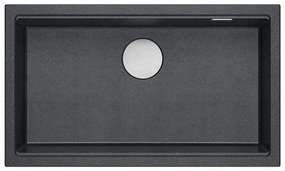 Chiuveta din granit Logan 110 negru metalic