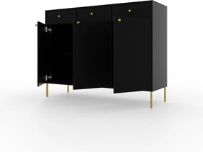 Comodă cu trei usi si trei sertare. 124x41x95cm, Tili System, ADRK Furniture (Culoare: Bej nisip / Bej nisip)