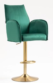 HR280W Scaun Verde din Catifea cu Bază Aurie