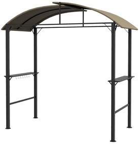 Outsunny Pavilion Grătar, 2 Blaturi Laterale, Cârlige, Cadru din Oțel, 1,1 x 2,3m, Khaki | Aosom Romania
