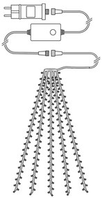 Nedis WIFILXT02W200 - LED perde Crăciun 200 LED/8 funcții 10x2m IP65 Wi-Fi Tuya
