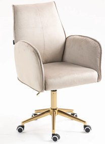 HR280K Scaun Latte din Catifea cu Bază Aurie