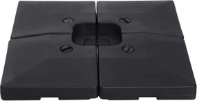 Outsunny Set 4 Baza Incrucisata pentru Umbrela de Gradina de Umplut cu Apa si Nisip,Negru, 51x51x12cm