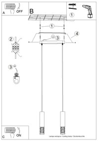 Lustră pe cablu Sollux SL.1687 LAMI 2xGU10/10W/230V alb