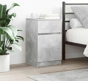 vidaXL Noptiere, 2 buc., gri beton, 39x35x65 cm, lemn prelucrat