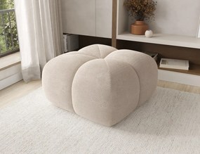 Puf Tapitat Covio 85x85x52 cm, Beige Velvet – Calmora 18
