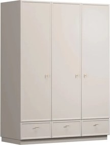 Dulap Lorini 150 cm cu rafturi - cașmir / mânere aurii T-bar