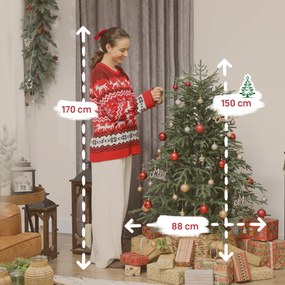 HOMCOM Brad de Crăciun Plin de 150 cm cu Vârfuri Dense și Realiste, Montaj Ușor - Verde | Aosom Romania