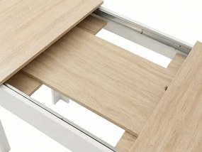 Masa extensibila de dining MADO 120/160x80 cm, alb/stejar sonoma