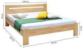 Pat matrimonial din lemn masiv AMARA 180x200 cm fag