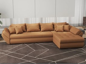 Colțar extensibil dumonde cu ladă de depozitare si sezut confortabil din spuma high-density, Loana XL Enjoy Mango II 335x185 cm