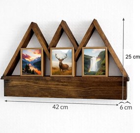 Raft de perete din lemn , Homs, natural, 42 x 25 x 6 cm