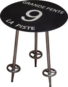 Măsuță laterală neagră din metal, Ø45 cm, "Grande Pente 9"