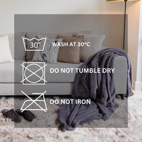 Pătură gri din blană artificială 150x200 cm Ruby – Tiseco Home Studio