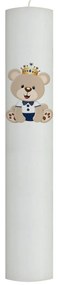 Lumanare Botez Ursulet cu coronita 5,5 cm, 40 cm