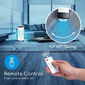 Răcitor de aer Aigostar 60W/230V alb/negru + telecomandă