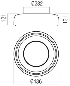 Redo 01-3940 - Plafonieră LED DIP, 30W, 230V, CRI 90, diam. 48,6 cm, alb