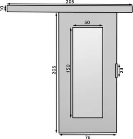 Ușă glisantă montată pe perete NELA – 76x205 cm – Cașmir
