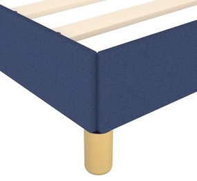 Cadru de pat cu tablie, albastru, 180x200 cm, textil Albastru, 180 x 200 cm, Cu blocuri patrate