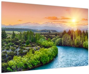 Tablou - Pădure peisaj montan (90x60 cm)