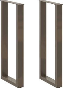 vidaXL Picioare de masă de bar în formă de U, 2 buc., oțel natural, 40 x (100-101) cm